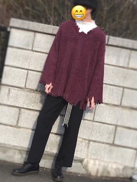 「Dr. Martens（ドクターマーチン）のアイテム（モカシン/デッキシューズ）」を使った、YUKIさん（メンズ・181cm）の春コーディネート