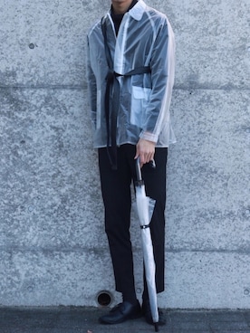 「傘」｜「アイテム（ブルゾン）」を使った、Ryoさん（メンズ・186cm）の冬コーディネート