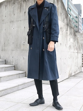 「UNIQLO（ユニクロ）のタートルネックT（長袖）（Tシャツ/カットソー）」を使った、Ryoさん（メンズ・186cm）の冬コーディネート