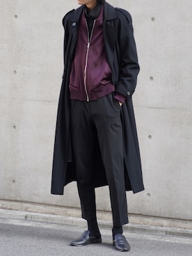 「オーバーコート」｜「アイテム（ブルゾン）」を使った、Ryoさん（メンズ・186cm）の冬コーディネート