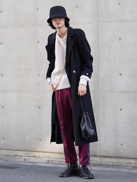 「INTER FACTORY（インターファクトリー）のアイテム（帽子）」を使った、Ryoさん（メンズ・186cm）の冬コーディネート