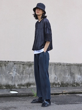 「INTER FACTORY（インターファクトリー）のアイテム（帽子）」を使った、Ryoさん（メンズ・186cm）の夏コーディネート