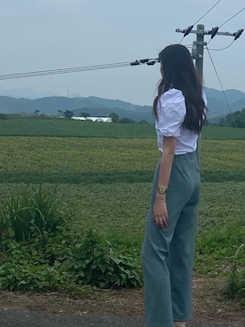 「ひまわり畑」｜「アイテム（腕時計）」を使った、８２さん（レディース・162cm）の冬コーディネート