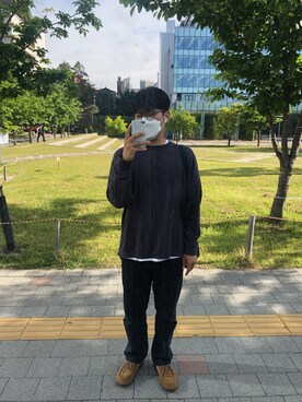「BIRKENSTOCK（ビルケンシュトック）のアイテム（その他シューズ、ブラウン系）」を使った、Dehooonさん（メンズ）の春コーディネート