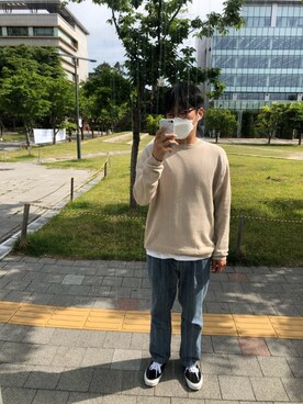 「VANS（バンズ）のアイテム（スニーカー、ブラック系）」を使った、Dehooonさん（メンズ）の春コーディネート