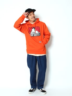 「アイテム（パーカー、グリーン系）」を使った、MARBOさん（メンズ・172cm）の冬コーディネート