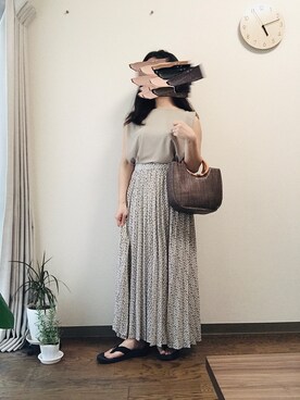 「DHOLIC（ディーホリック）のアイテム（かごバッグ）」を使った、tsugさん（レディース・150cm）の夏コーディネート