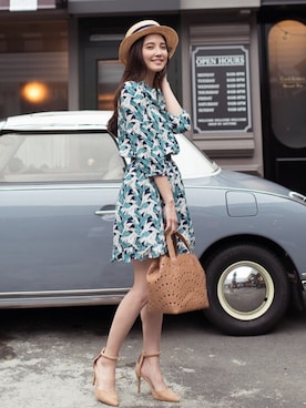 「アイテム（チュニック）」を使った、MIHARA.com.twさん（レディース・163cm）の春コーディネート