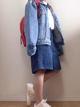 「赤リュック」｜myuさん（レディース・151cm）の春コーディネート
