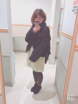 「仕事コーデ」｜「アイテム（その他アウター）」を使った、▷ ユウさん（レディース・155cm）の冬コーディネート