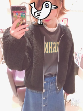 「仕事コーデ」｜「アイテム（ブルゾン）」を使った、▷ ユウさん（レディース・155cm）の冬コーディネート