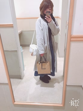「仕事コーデ」｜「アイテム（その他アウター）」を使った、▷ ユウさん（レディース・155cm）の春コーディネート