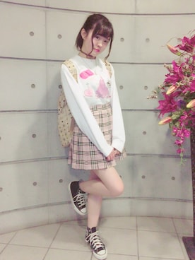 「A.D.G（エーディージー）のアイテム」を使った、浅見怜美さん（レディース・155cm）の秋コーディネート