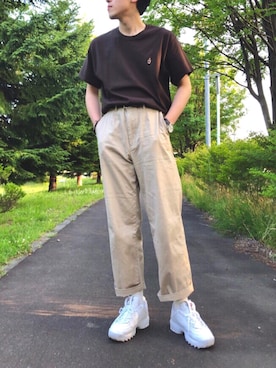 ベルトを使った ダークブラウン のメンズ人気ファッションコーディネート Wear