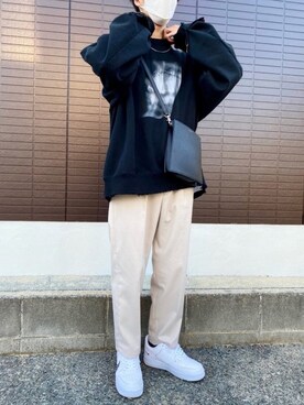 「stein」｜「アイテム（スウェット）」を使った、えぬさん（メンズ・170cm）の春コーディネート