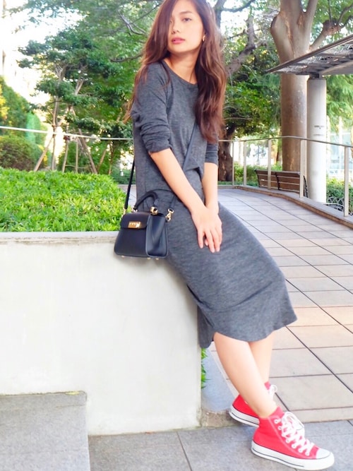 武智志穂 H Mのワンピースを使ったコーディネート Wear