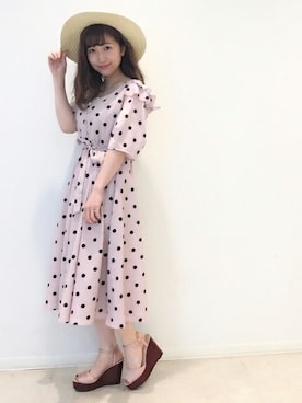 「dazzlin（ダズリン）のアイテム（帽子）」を使った、dazzlin SHOP STAFFさん（レディース・153cm）の春コーディネート