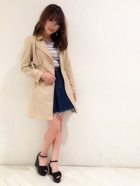 「＃デニム」｜「アイテム（サンダル）」を使った、dazzlin SHOP STAFFさん（レディース・162cm）の春コーディネート