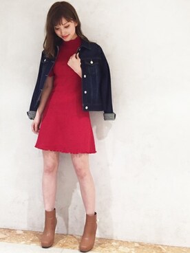 「＃デニム」｜「アイテム（ブーツ）」を使った、dazzlin SHOP STAFFさん（レディース・153cm）の春コーディネート