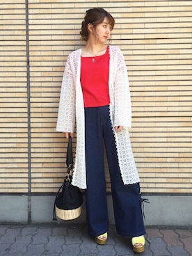 「＃デニム」｜「アイテム（サンダル）」を使った、dazzlin SHOP STAFFさん（レディース・155cm）の春コーディネート