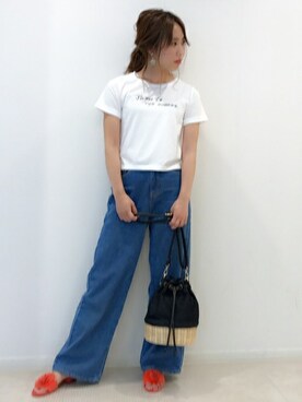 「＃デニム」｜「アイテム（サンダル）」を使った、dazzlin SHOP STAFFさん（レディース・164cm）の春コーディネート