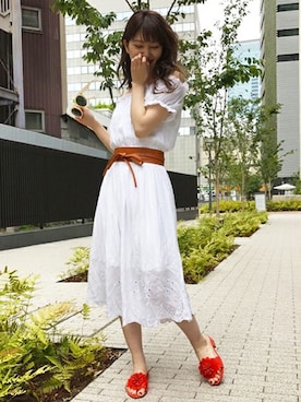 「outfit」｜「アイテム（ワンピース/ドレス）」を使った、dazzlin SHOP STAFFさん（レディース・155cm）の夏コーディネート