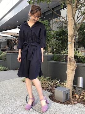 「アイテム（シューズ、パープル系）」を使った、dazzlin SHOP STAFFさん（レディース・160cm）の秋コーディネート