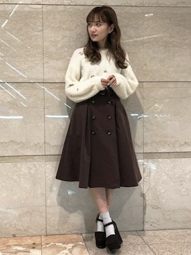 「刺繍ニット」｜dazzlin SHOP STAFFさん（レディース・150cm）の冬コーディネート