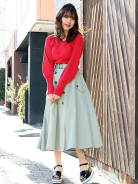 「dazzlin（ダズリン）のアイテム（ニット/セーター）」を使った、dazzlin SHOP STAFFさん（レディース・162cm）の冬コーディネート
