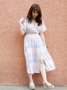 「グリッター」｜「アイテム（ワンピース/ドレス）」を使った、dazzlin SHOP STAFFさん（レディース・162cm）の夏コーディネート