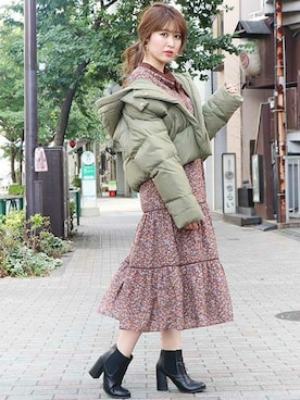 「dazzlin（ダズリン）のアイテム（ダウンジャケット/コート）」を使った、dazzlin SHOP STAFFさん（レディース・162cm）の夏コーディネート