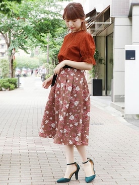 「アイテム（パンプス、グリーン系）」を使った、dazzlin SHOP STAFFさん（レディース・150cm）の夏コーディネート