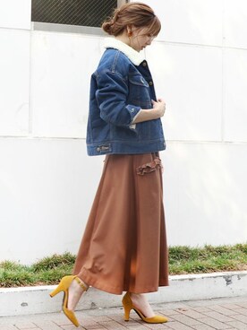 「dazzlin（ダズリン）のアイテム（ブルゾン）」を使った、dazzlin SHOP STAFFさん（レディース・155cm）の秋コーディネート