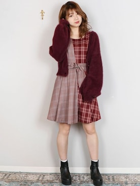 「dazzlin（ダズリン）のアイテム（ブーツ）」を使った、dazzlin SHOP STAFFさん（レディース・155cm）の秋コーディネート