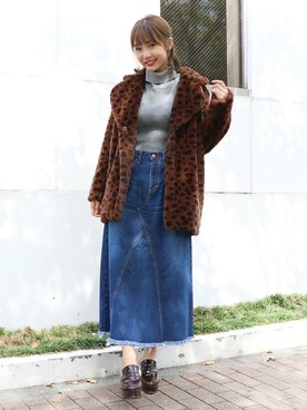 「dazzlin（ダズリン）のアイテム（ダウンジャケット/コート）」を使った、dazzlin SHOP STAFFさん（レディース・163cm）の秋コーディネート