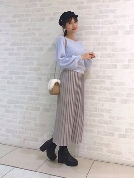 「dazzlin（ダズリン）のアイテム（バッグ）」を使った、dazzlin SHOP STAFFさん（レディース・163cm）の秋コーディネート