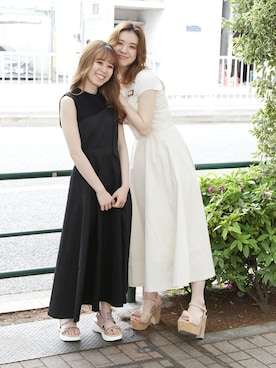 「dazzlin（ダズリン）のアイテム（ジャンパースカート）」を使った、dazzlin SHOP STAFFさん（レディース・148cm）の夏コーディネート