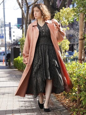 「ダズリン」｜「アイテム（トレンチコート）」を使った、dazzlin SHOP STAFFさん（レディース・160cm）の冬コーディネート