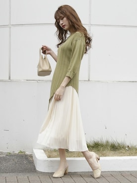 「dazzlin（ダズリン）のアイテム（バッグ）」を使った、dazzlin SHOP STAFFさん（レディース・160cm）の春コーディネート