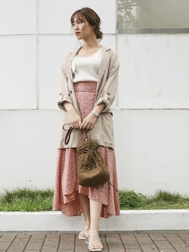 「dazzlin（ダズリン）のメニーストラップサンダル【WEB限定】（サンダル）」を使った、dazzlin SHOP STAFFさん（レディース・153cm）の夏コーディネート