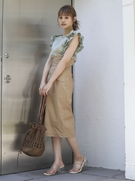 「dazzlin（ダズリン）のメニーストラップサンダル【WEB限定】（サンダル）」を使った、dazzlin SHOP STAFFさん（レディース・162cm）の夏コーディネート