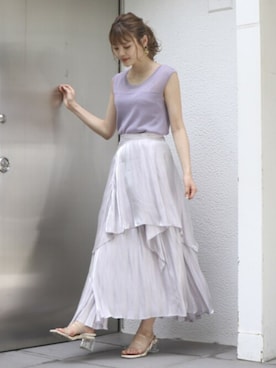 「dazzlin（ダズリン）のメニーストラップサンダル【WEB限定】（サンダル）」を使った、dazzlin SHOP STAFFさん（レディース・162cm）の夏コーディネート