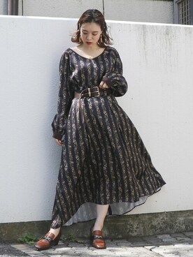 「dazzlin（ダズリン）のビットローファー（ローファー）」を使った、dazzlin SHOP STAFFさん（レディース・158cm）の夏コーディネート
