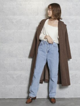 「dazzlin（ダズリン）のビットローファー（ローファー）」を使った、dazzlin SHOP STAFFさん（レディース・153cm）の秋コーディネート