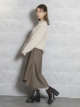 「dazzlin（ダズリン）のアイテム（ブーツ）」を使った、dazzlin SHOP STAFFさん（レディース・153cm）の秋コーディネート