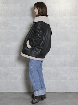 「dazzlin（ダズリン）のアイテム（ブルゾン）」を使った、dazzlin SHOP STAFFさん（レディース・153cm）の秋コーディネート