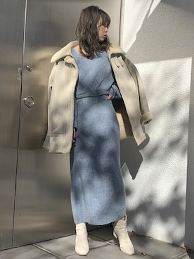 「dazzlin（ダズリン）のアイテム（ブルゾン）」を使った、dazzlin SHOP STAFFさん（レディース・148cm）の冬コーディネート