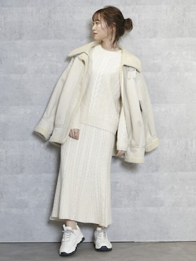 「dazzlin（ダズリン）のアイテム（ブルゾン）」を使った、dazzlin SHOP STAFFさん（レディース・153cm）の冬コーディネート