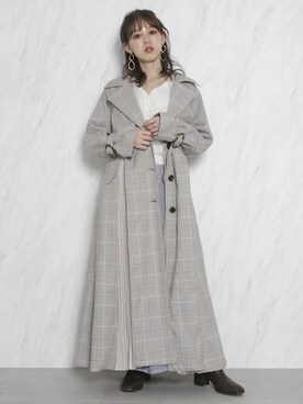 「dazzlin（ダズリン）のアイテム（トレンチコート）」を使った、dazzlin SHOP STAFFさん（レディース・148cm）の冬コーディネート