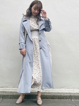 「dazzlin（ダズリン）のアイテム（トレンチコート）」を使った、dazzlin SHOP STAFFさん（レディース・163cm）の冬コーディネート